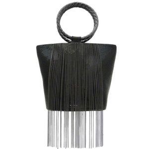 🖤WHITING & DAVIS Bracelet Fringe Bucket Clutch Bag